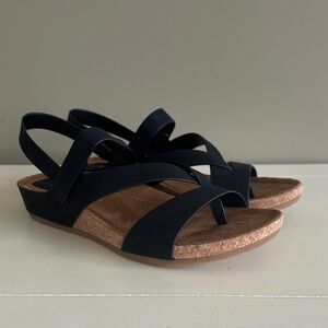 Stylish Black Sandals with Cork Sole